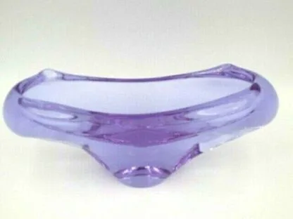 Alexandrite colour changing pink blue Murano art glass bowl oblong shape very retro - Image 5