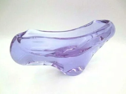 Alexandrite colour changing pink blue Murano art glass bowl oblong shape very retro - Image 8