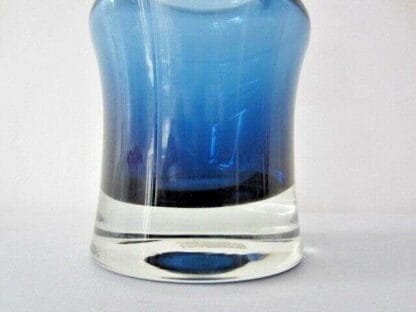 Mid Century blue Finnish hooped Glass Vase by Tamara Aladin for Riihimaen Lasi - Image 5