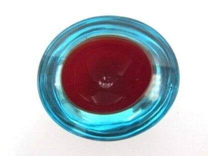 Poli Seguso era red and blue Murano sommerso art glass geode bowl - Image 3