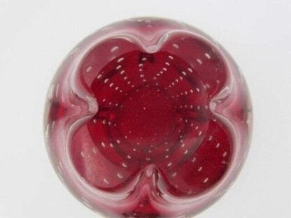 Red art glass vase heavy mid century modern 50s whitefriars - Image 8