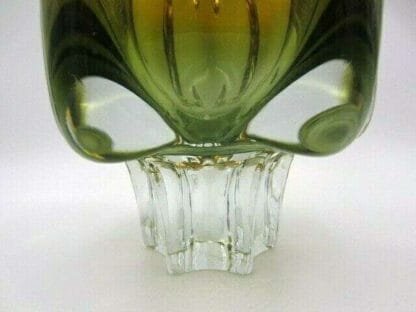 Sommerso Chribska XXL organic footed round orange & green art glass bowl - Image 7