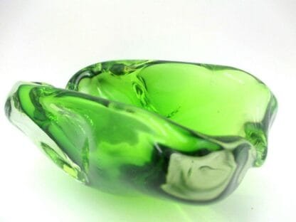 Vibrant lime green Murano sommerso quality art glass bowl candy dish - Image 4