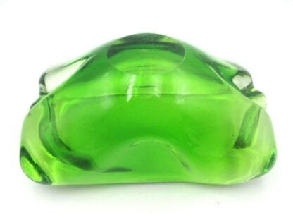 Vibrant lime green Murano sommerso quality art glass bowl candy dish - Image 8