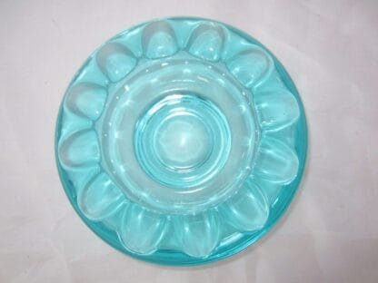 1960s Adolf Matura turquoise glass dish//bowl, Czech Rosice Libochovice 983 - Image 6