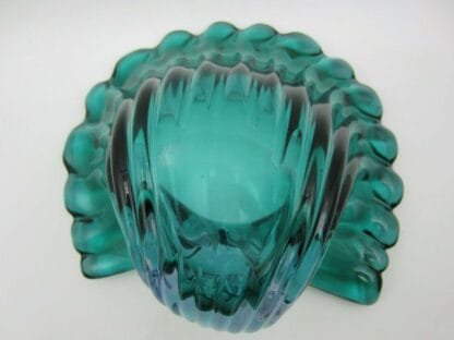 Barbini Aqua & Blue Italian Murano Sommerso Art Glass Conch Shell bowl RARE FIND - Image 13