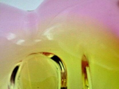 Murano Sommerso style Chribska Pink and Gold freeform art glass bowl - Image 8