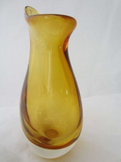 Murano beak/organic art glass vase. Retro 50s/60s sommerso. Golden amber - Image 3