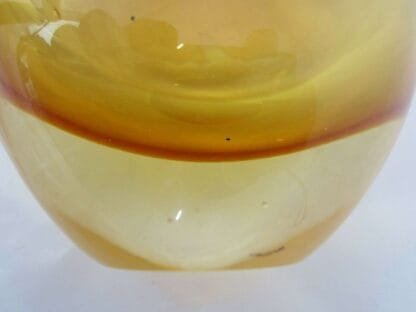 Murano beak/organic art glass vase. Retro 50s/60s sommerso. Golden amber - Image 10