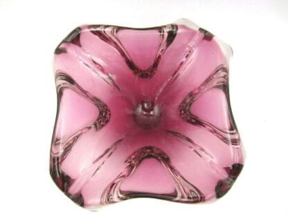 Skrdlovice Beranek pink czech sommerso art glass bowl candy dish - Image 3