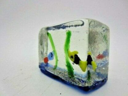 Beautiful Murano Glass Aquarium Cube with Tropical Fish - Image 3