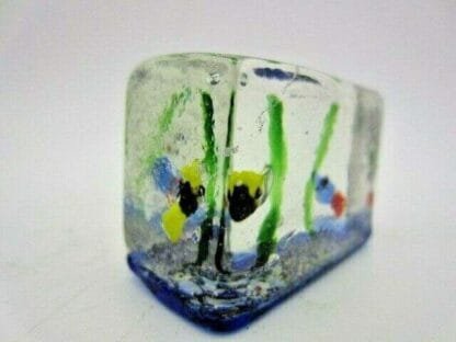 Beautiful Murano Glass Aquarium Cube with Tropical Fish - Image 4