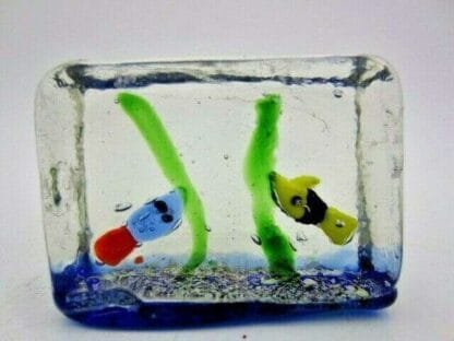 Beautiful Murano Glass Aquarium Cube with Tropical Fish