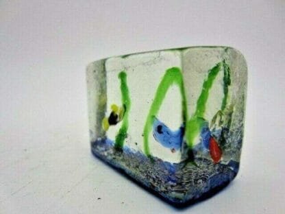 Beautiful Murano Glass Aquarium Cube with Tropical Fish - Image 6