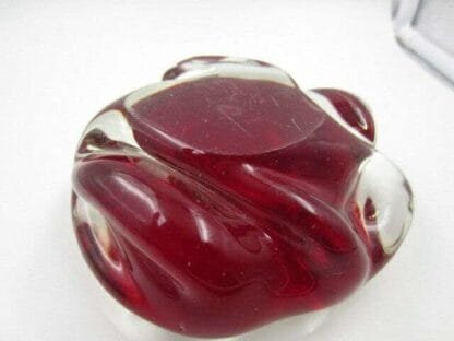 Fiery red  Archimedes Seguso sommerso art glass jelly mould bowl Murano 50s - Image 10