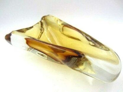 Golden amber Murano sommerso quality art glass bowl candy dish Star Trek - Image 3