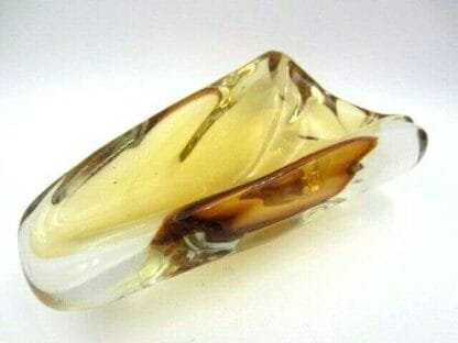 Golden amber Murano sommerso quality art glass bowl candy dish Star Trek