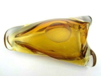 Golden amber Murano sommerso quality art glass bowl candy dish Star Trek - Image 7