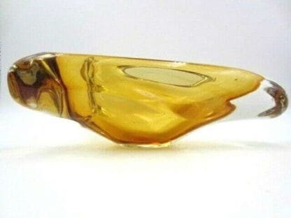 Golden amber Murano sommerso quality art glass bowl candy dish Star Trek - Image 8