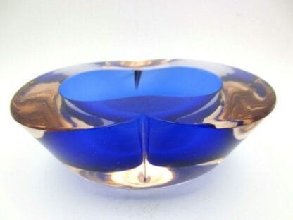 Barbini Cenedese Seguso Poli blue pink Murano MCM sommerso art glass geode bowl - Image 4