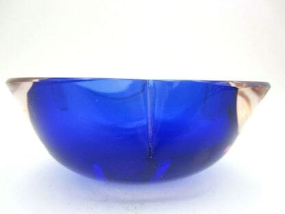 Barbini Cenedese Seguso Poli blue pink Murano MCM sommerso art glass geode bowl - Image 5