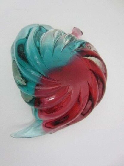 Pink and green leaf-shaped Seguso Vetri D'arte glass bowl 1950s/60s - Image 9